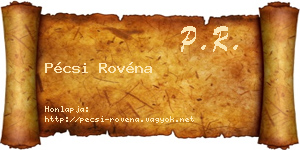 Pécsi Rovéna névjegykártya